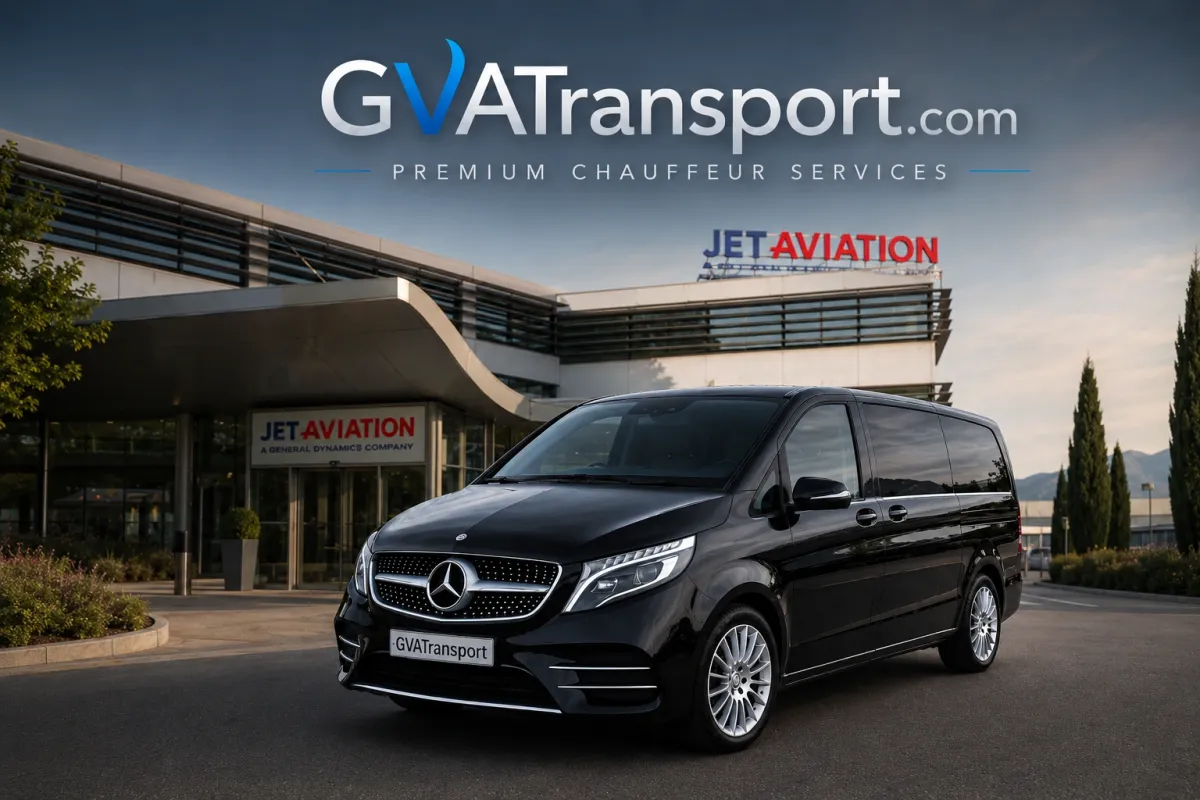 Drop-off at Geneva Jet Aviation - Book a transfer in a Mercedes-Benz V-Class Drop-off at Geneva Jet Aviation - Book a transfer in a Mercedes-Benz V-Class